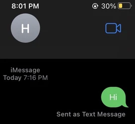 message sent as a text message instead of iMessage