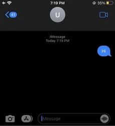 Screenshot taken of text on iMessage on iPhone