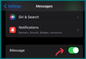 Enabling imessage on iPhone