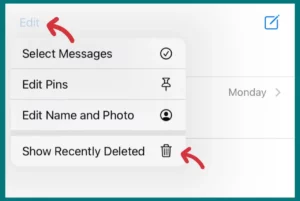 show recently deleted messages on iPhone