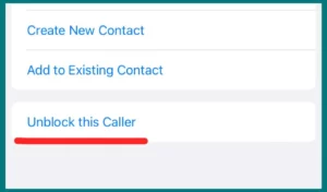 unblock caller on iphone