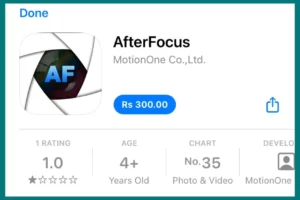 AfterFocus app on apple's app store