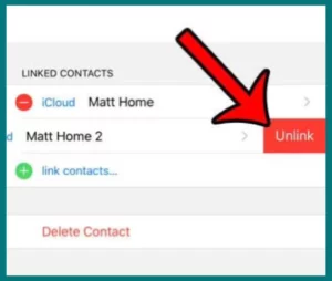 How to unlick two Merged Contacts on iPhone