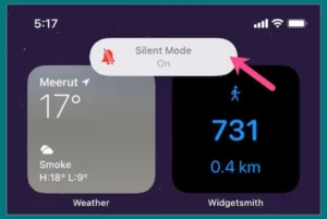 Silent mode enabled on iPhone