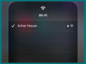 An iPhone connected to a Wi-Fi network