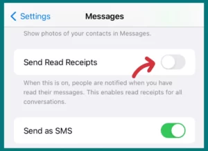 disabling send read receipts on iMessages