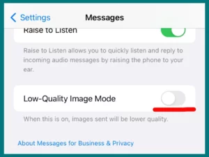 Turn Low-Quality Image Mode off