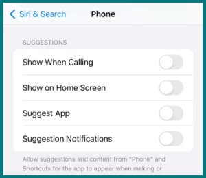 Disable all Siri & Search options and recomendations