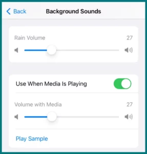 Volume settings on iPhone