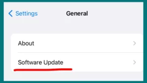 iOS update settings on iPhone