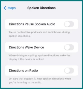 How to Change Additional Preferences for Spoken Directions on iPhone