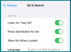 Siri and Search Options and Settings