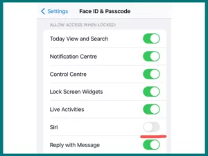 Disabling Lock Screen Access for Siri